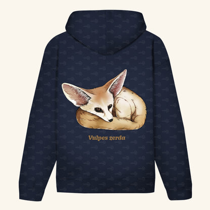 Unisex Bio Hoodie mit Bauchtasche | Wüstenfuchs Fennek Vulpes zerda