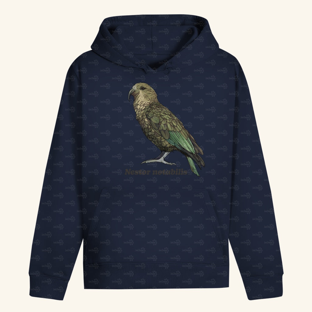 Unisex Bio Hoodie mit Bauchtasche | Kea Alpenpapagei Nestor notabilis