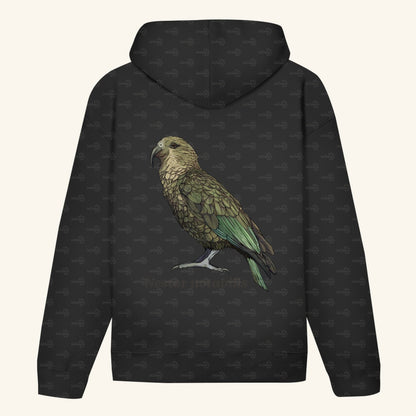Unisex Bio Hoodie mit Bauchtasche | Kea Alpenpapagei Nestor notabilis