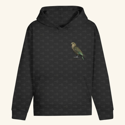 Unisex Bio Hoodie mit Bauchtasche | Kea Alpenpapagei Nestor notabilis