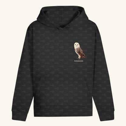 Unisex Bio Hoodie mit Bauchtasche | Schleiereule Barnowl Tyto alba