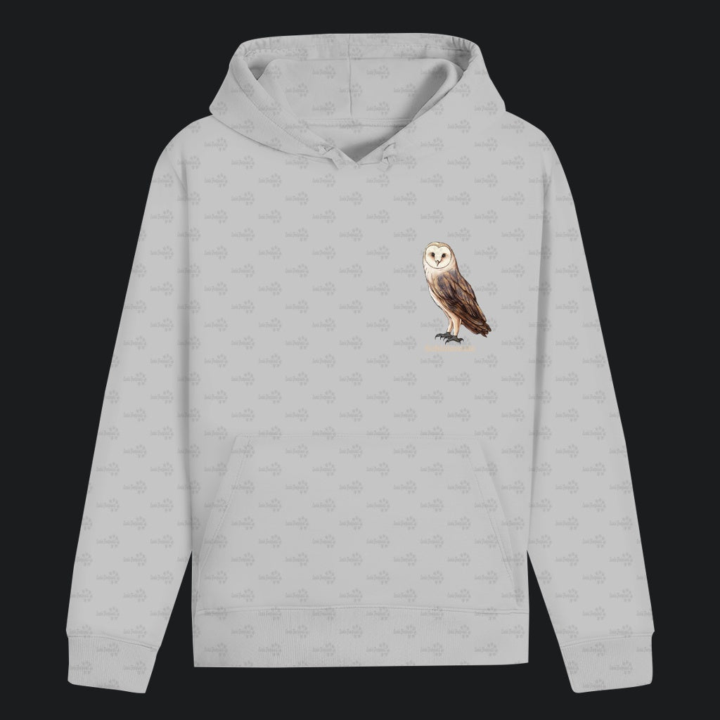 Unisex Bio Hoodie mit Bauchtasche | Schleiereule Barnowl Tyto alba
