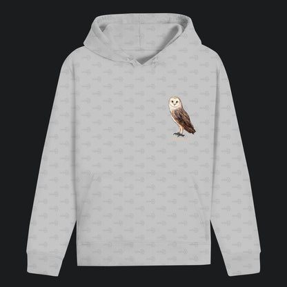 Unisex Bio Hoodie mit Bauchtasche | Schleiereule Barnowl Tyto alba