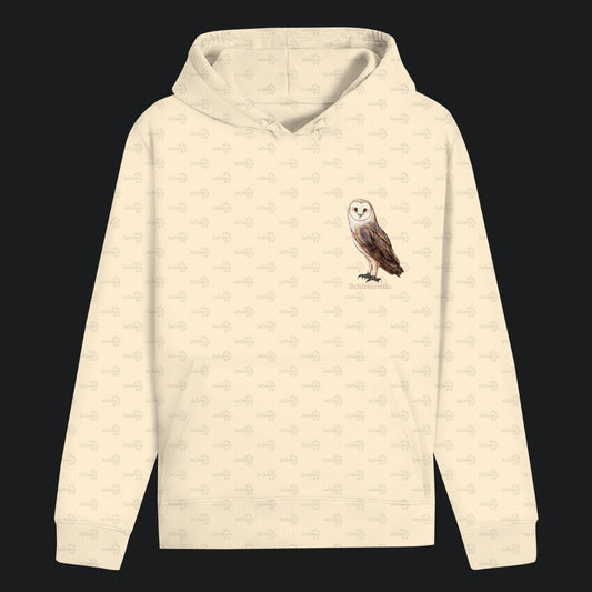 Unisex Bio Hoodie mit Bauchtasche | Schleiereule Barnowl Tyto alba