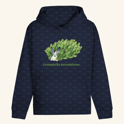 Unisex Bio Hoodie mit Bauchtasche | Blattschaf Leafsheep Costasiella kuroshimae