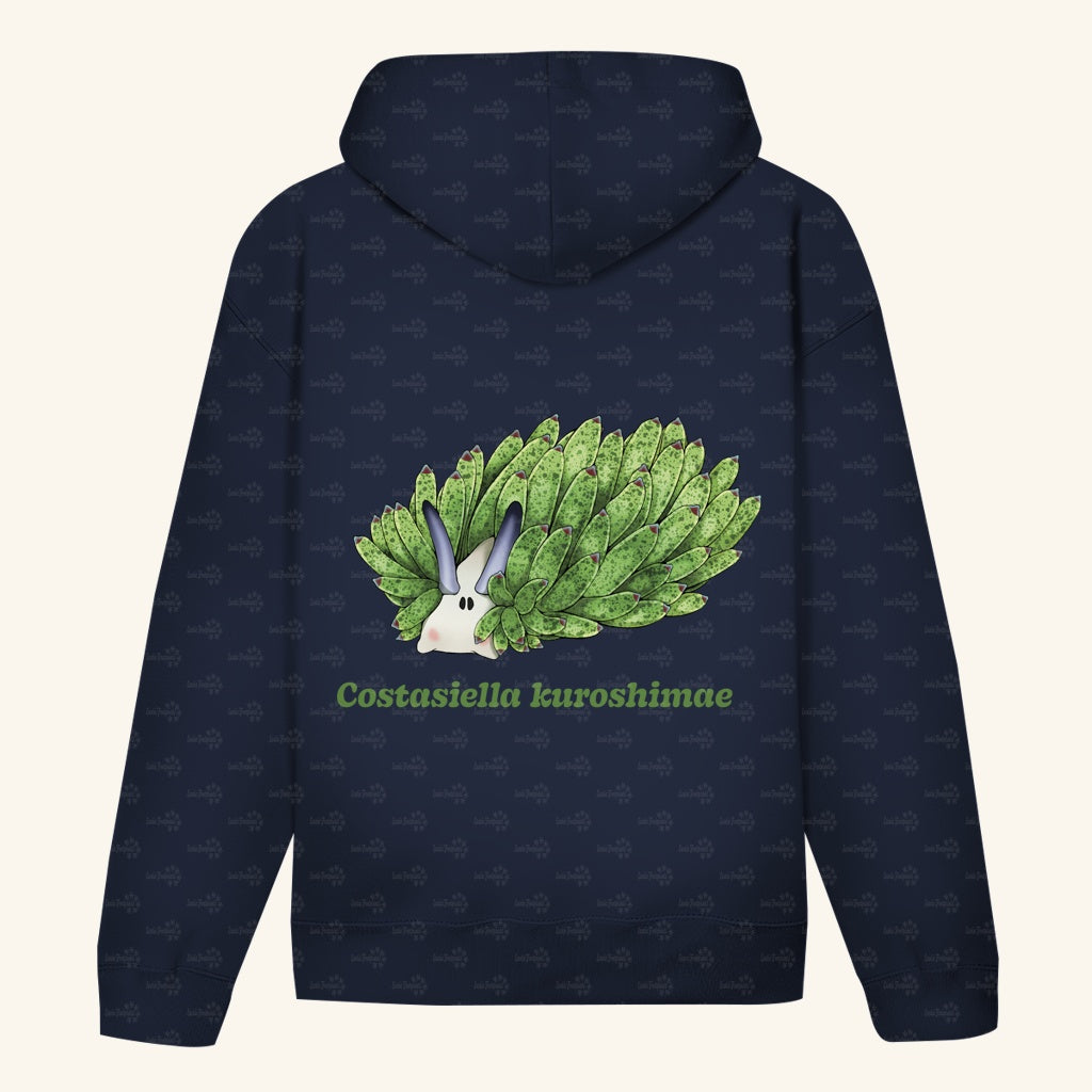 Unisex Bio Hoodie mit Bauchtasche | Blattschaf Leafsheep Costasiella kuroshimae
