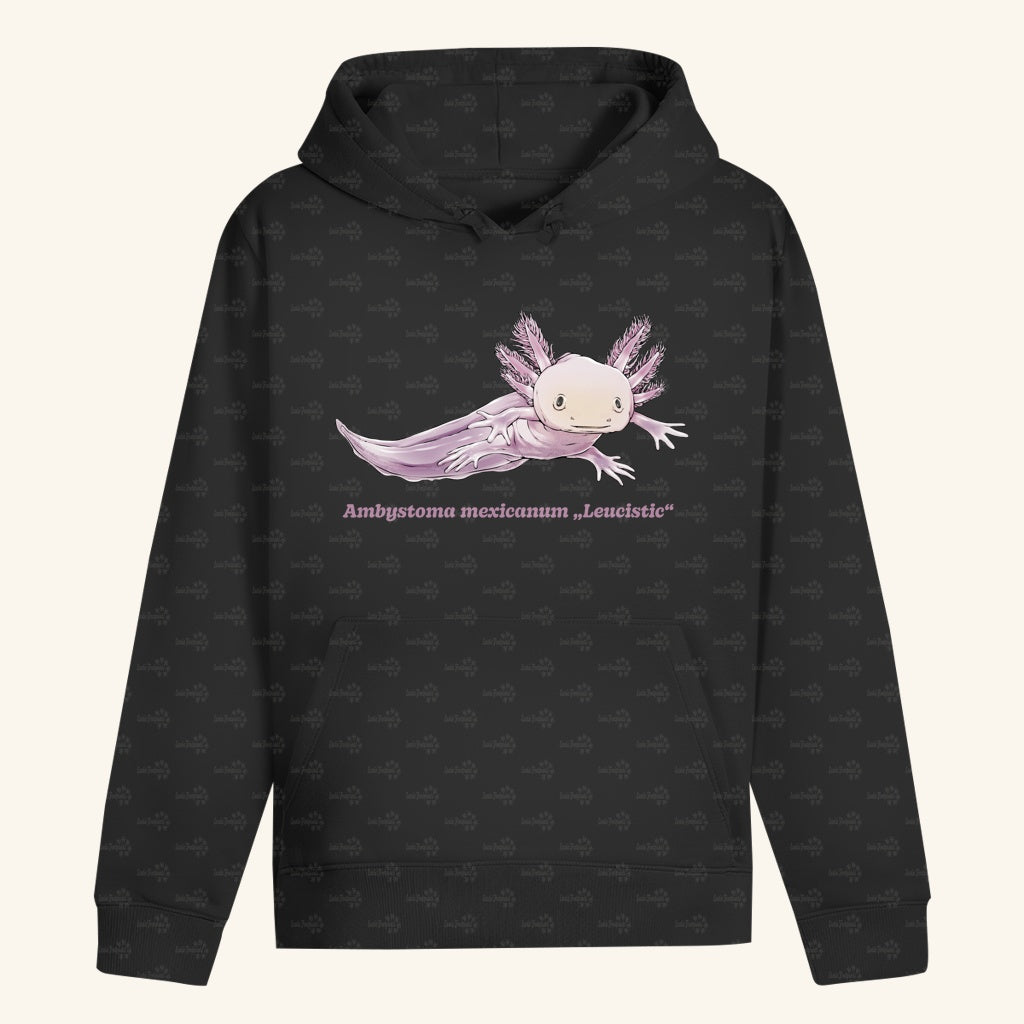 Unisex Bio Hoodie mit Bauchtasche | Axolotl Ambystoma mexicanum Leucistic