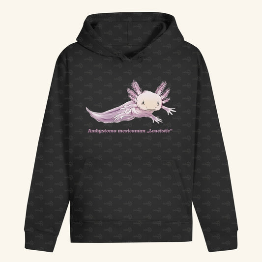 Unisex Bio Hoodie mit Bauchtasche | Axolotl Ambystoma mexicanum Leucistic