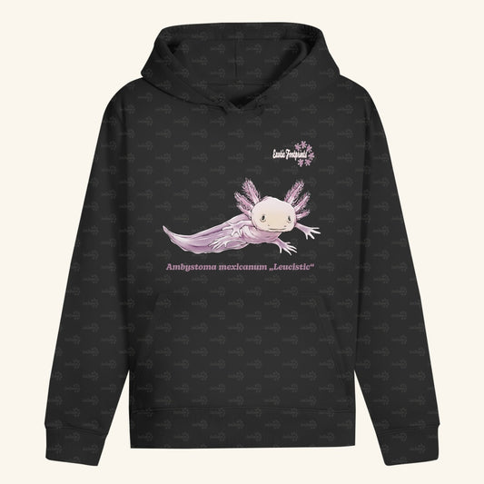 Unisex Bio Hoodie mit Bauchtasche | Axolotl Ambystoma mexicanum Leucistic