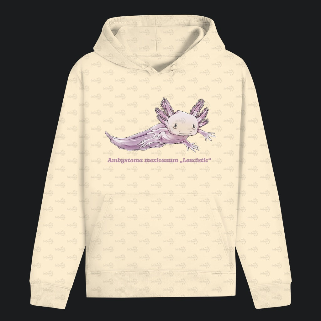 Unisex Bio Hoodie mit Bauchtasche | Axolotl Ambystoma mexicanum Leucistic