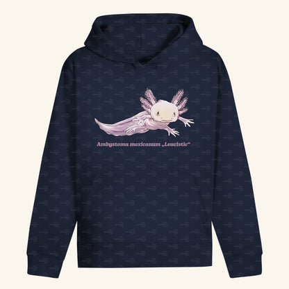 Unisex Bio Hoodie mit Bauchtasche | Axolotl Ambystoma mexicanum Leucistic