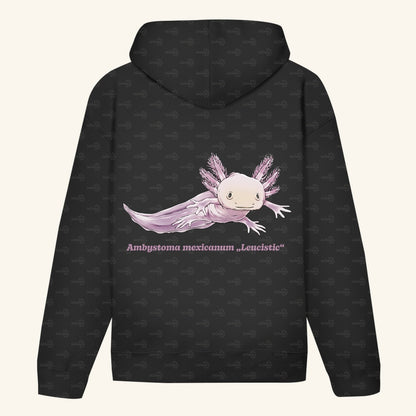 Unisex Bio Hoodie mit Bauchtasche | Axolotl Ambystoma mexicanum Leucistic