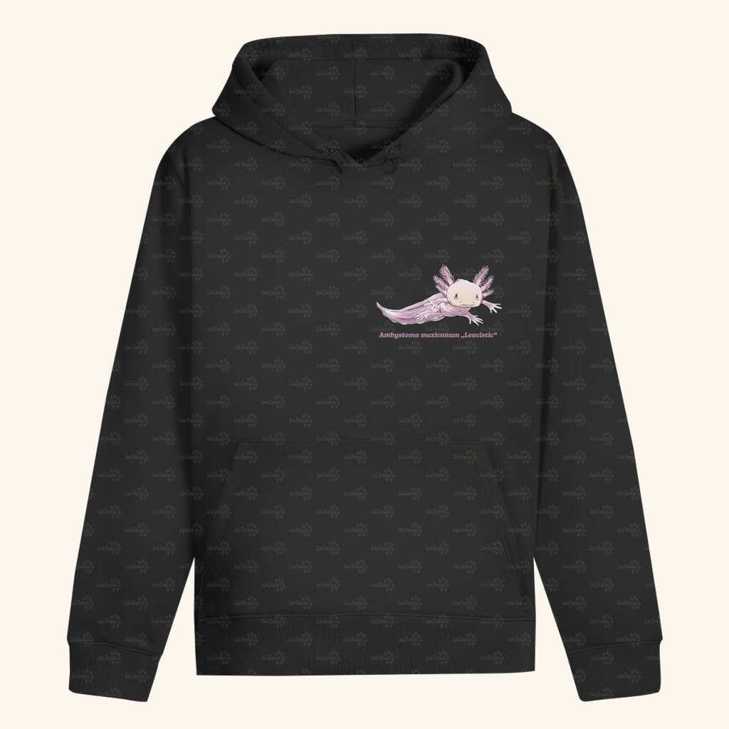 Unisex Bio Hoodie mit Bauchtasche | Axolotl Ambystoma mexicanum Leucistic