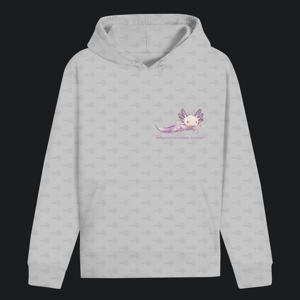 Unisex Bio Hoodie mit Bauchtasche | Axolotl Ambystoma mexicanum Leucistic