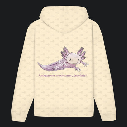 Unisex Bio Hoodie mit Bauchtasche | Axolotl Ambystoma mexicanum Leucistic