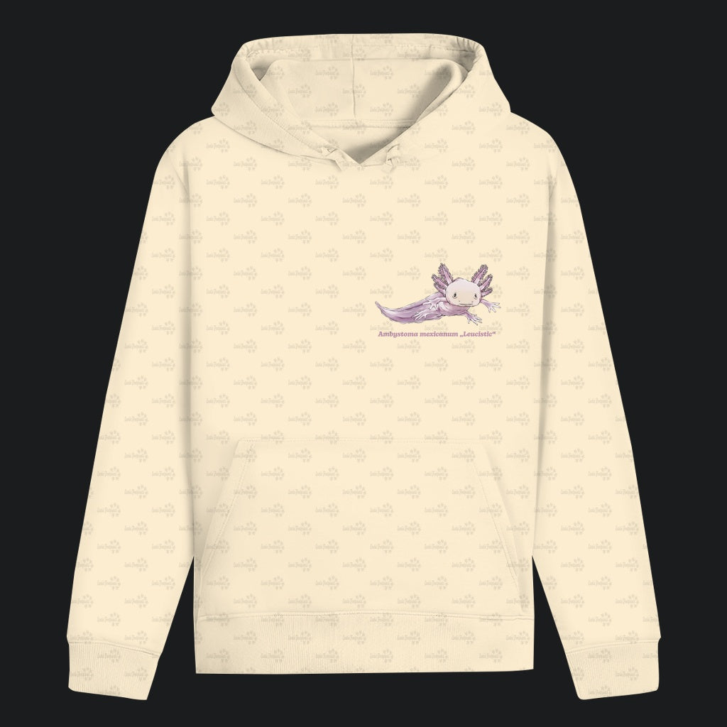 Unisex Bio Hoodie mit Bauchtasche | Axolotl Ambystoma mexicanum Leucistic