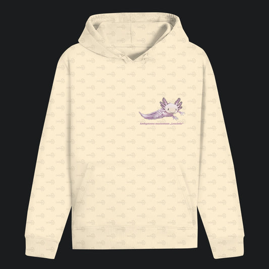 Unisex Bio Hoodie mit Bauchtasche | Axolotl Ambystoma mexicanum Leucistic