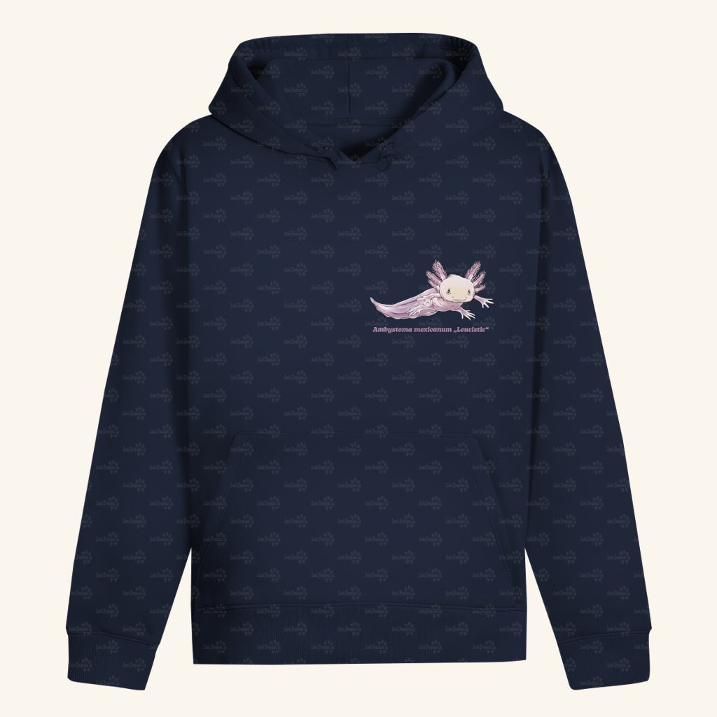 Unisex Bio Hoodie mit Bauchtasche | Axolotl Ambystoma mexicanum Leucistic