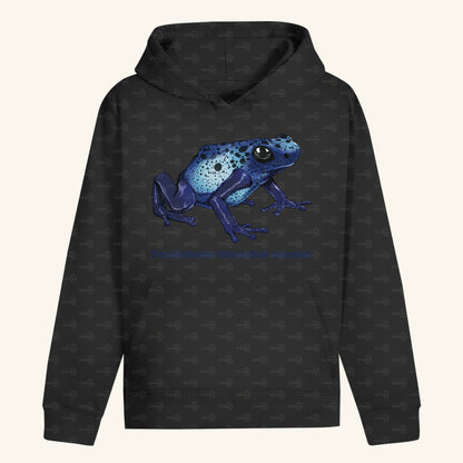 Unisex Bio Hoodie mit Bauchtasche | Azurblauer Baumsteiger Dendrobates tinctorius azureus