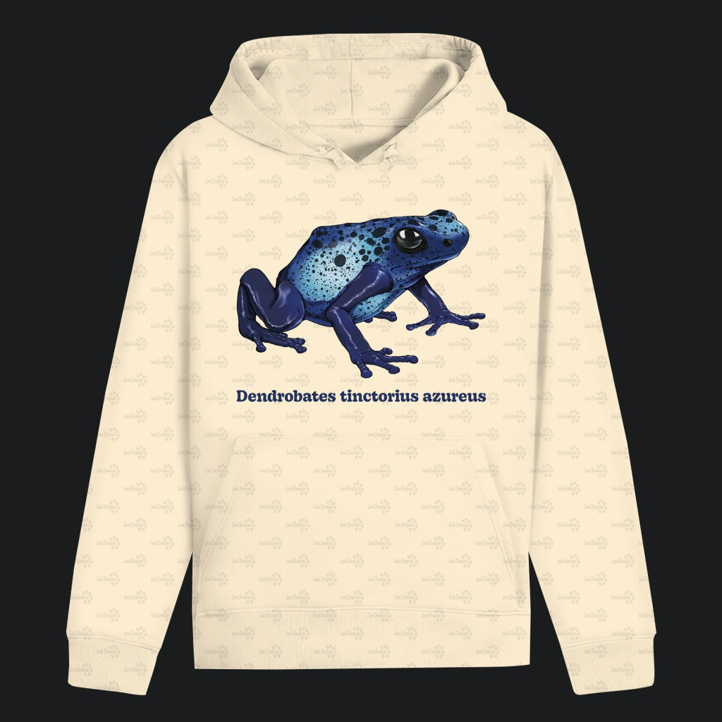 Unisex Bio Hoodie mit Bauchtasche | Azurblauer Baumsteiger Dendrobates tinctorius azureus