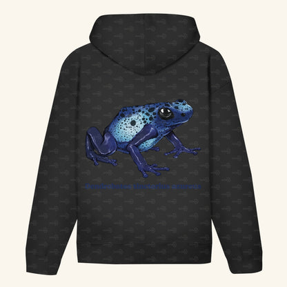 Unisex Bio Hoodie mit Bauchtasche | Azurblauer Baumsteiger Dendrobates tinctorius azureus