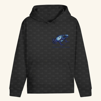Unisex Bio Hoodie mit Bauchtasche | Azurblauer Baumsteiger Dendrobates tinctorius azureus