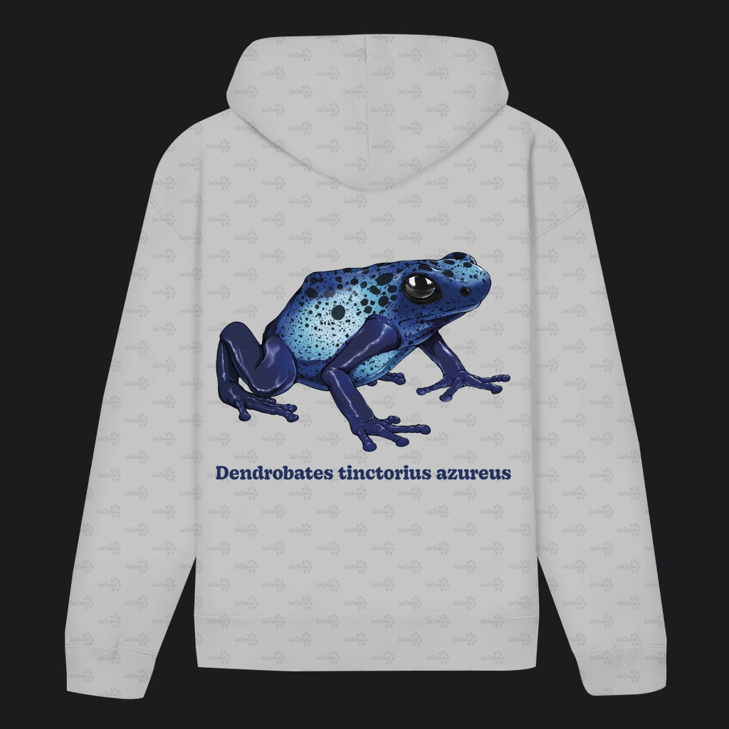 Unisex Bio Hoodie mit Bauchtasche | Azurblauer Baumsteiger Dendrobates tinctorius azureus