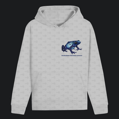 Unisex Bio Hoodie mit Bauchtasche | Azurblauer Baumsteiger Dendrobates tinctorius azureus
