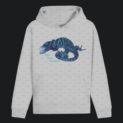 Unisex Bio Hoodie mit Bauchtasche | blauer Baumwaran Varanus macraei