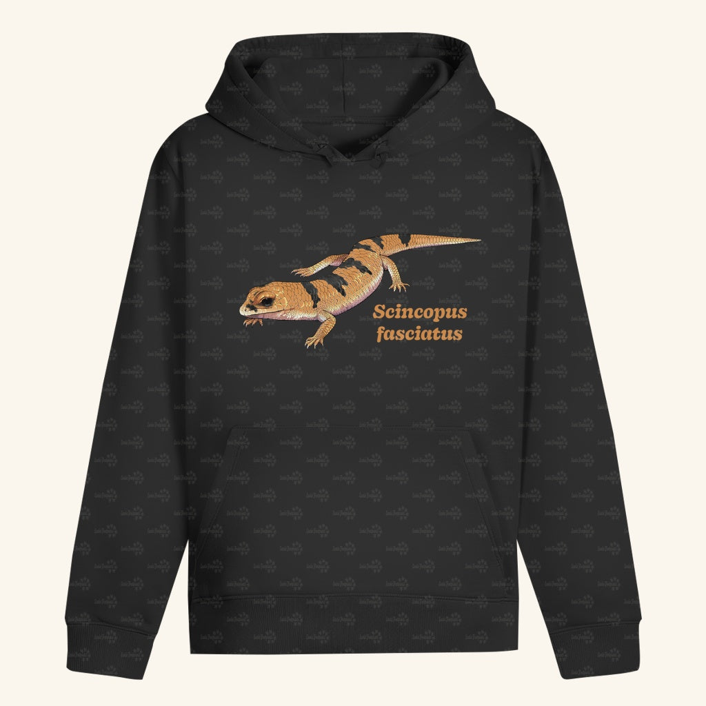 Unisex Bio Hoodie mit Bauchtasche | Peters' gebänderter Skink Scincopus fasciatus