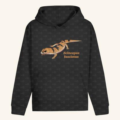 Unisex Bio Hoodie mit Bauchtasche | Peters' gebänderter Skink Scincopus fasciatus