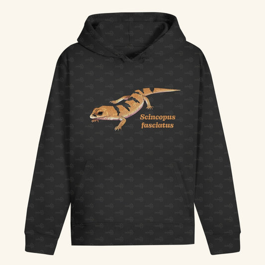 Unisex Bio Hoodie mit Bauchtasche | Peters' gebänderter Skink Scincopus fasciatus