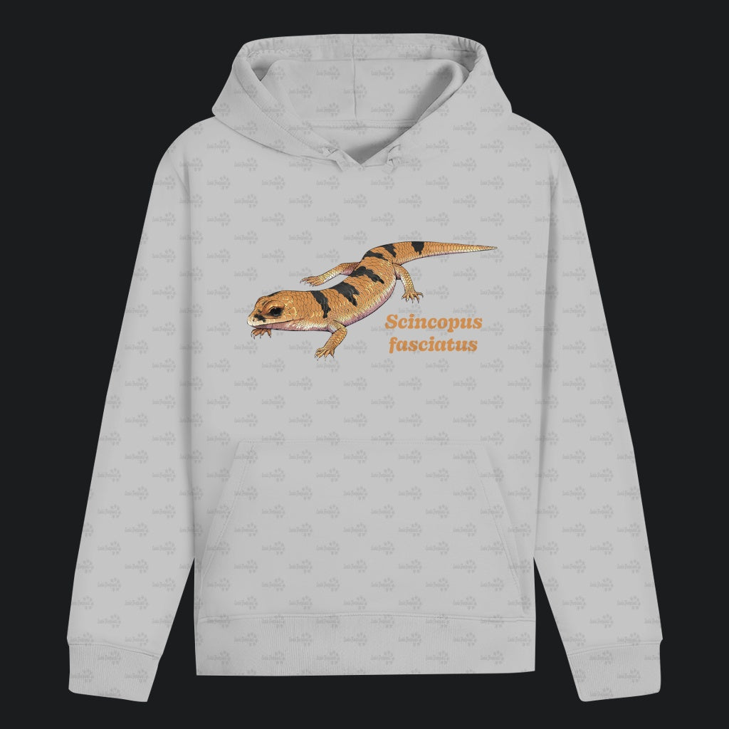 Unisex Bio Hoodie mit Bauchtasche | Peters' gebänderter Skink Scincopus fasciatus
