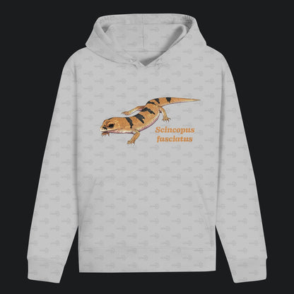 Unisex Bio Hoodie mit Bauchtasche | Peters' gebänderter Skink Scincopus fasciatus