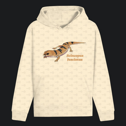 Unisex Bio Hoodie mit Bauchtasche | Peters' gebänderter Skink Scincopus fasciatus
