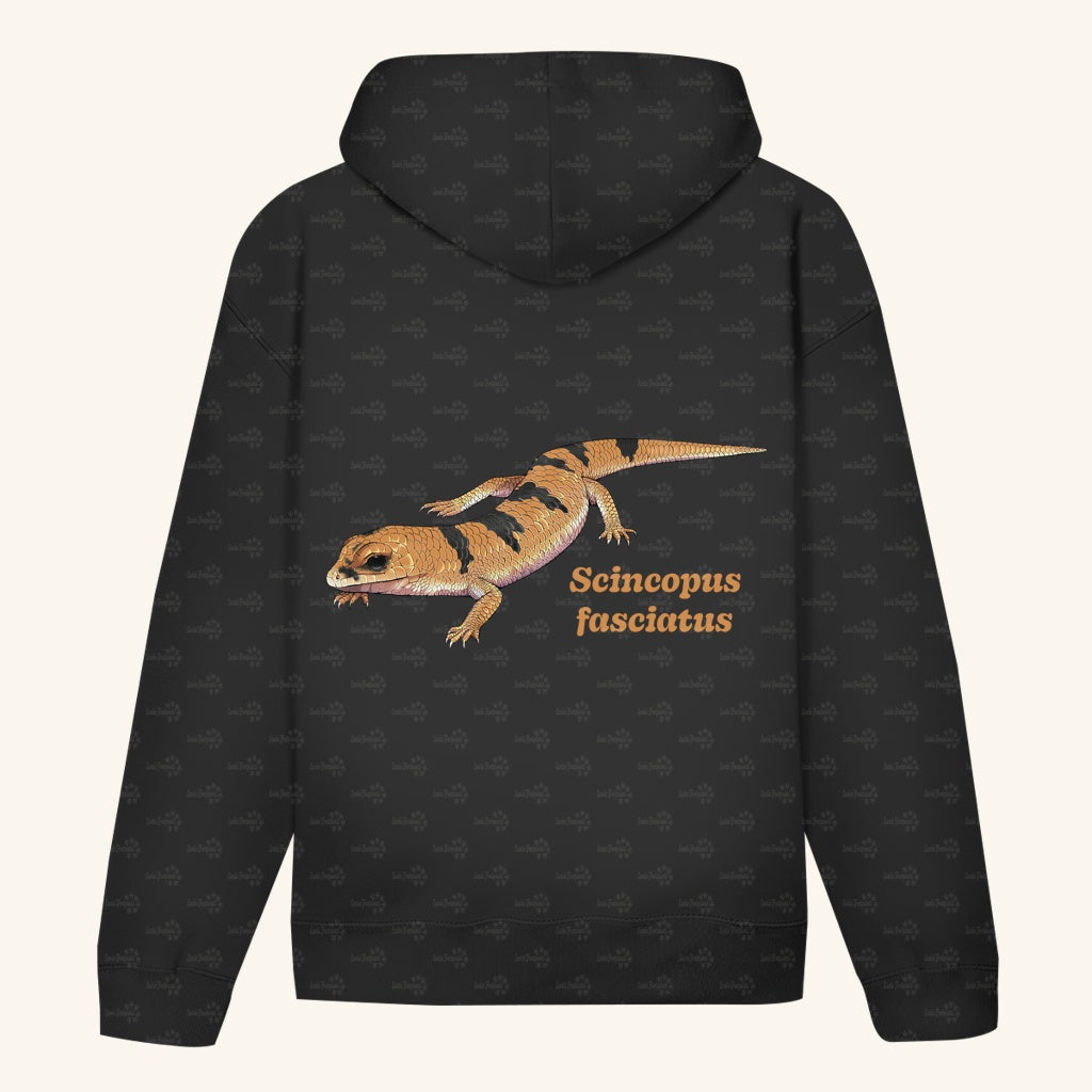 Unisex Bio Hoodie mit Bauchtasche | Peters' gebänderter Skink Scincopus fasciatus