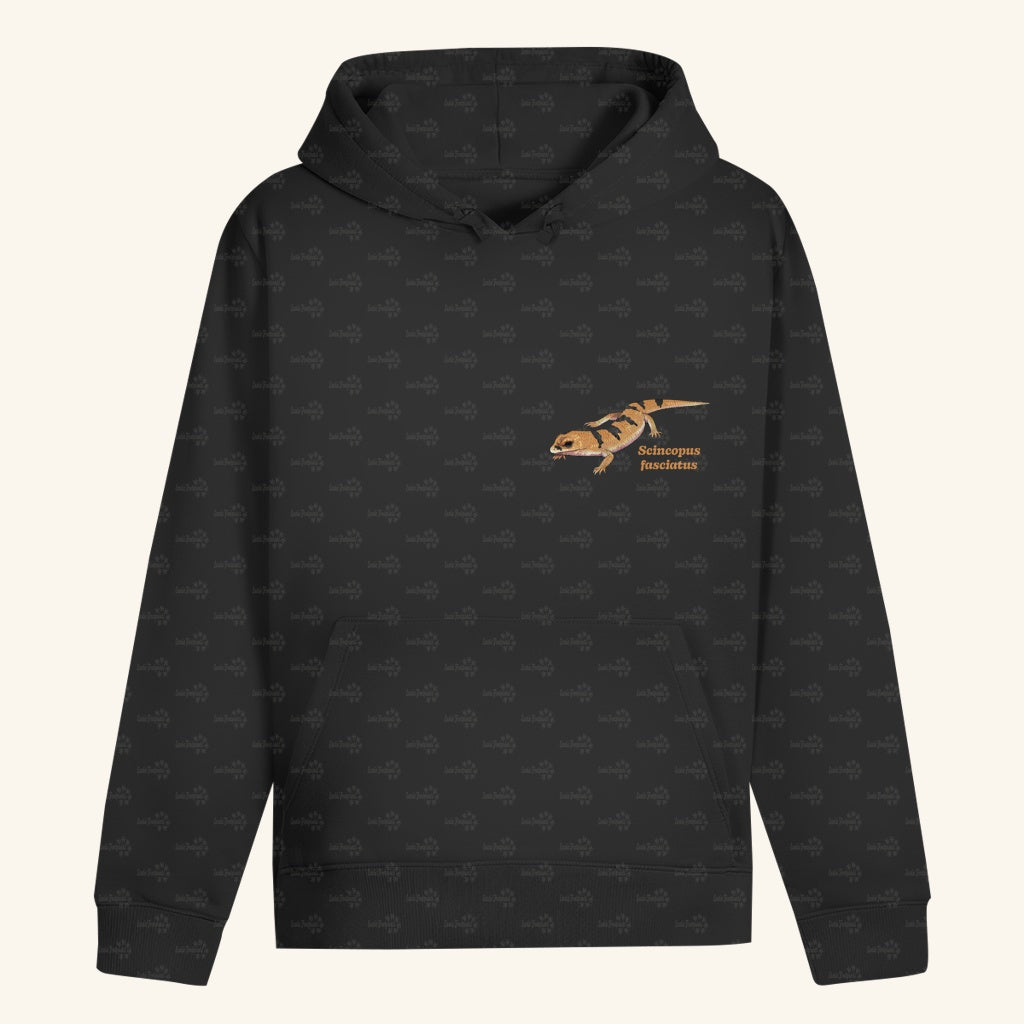 Unisex Bio Hoodie mit Bauchtasche | Peters' gebänderter Skink Scincopus fasciatus