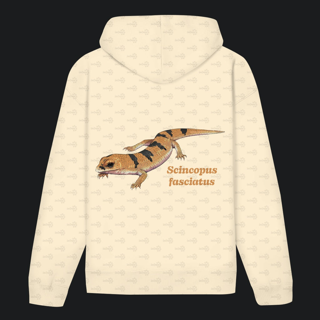 Unisex Bio Hoodie mit Bauchtasche | Peters' gebänderter Skink Scincopus fasciatus