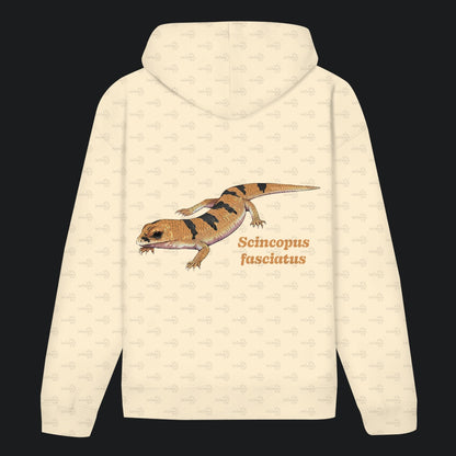 Unisex Bio Hoodie mit Bauchtasche | Peters' gebänderter Skink Scincopus fasciatus