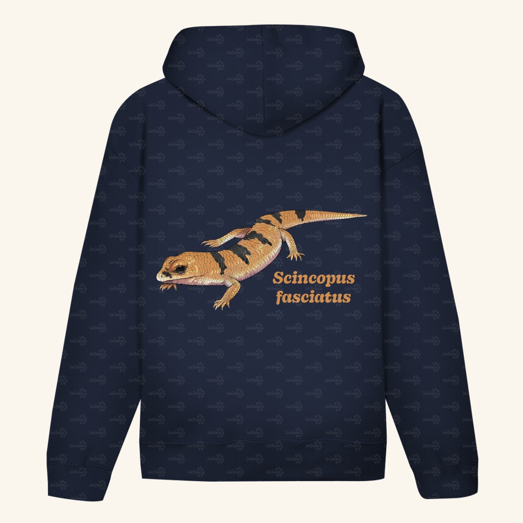 Unisex Bio Hoodie mit Bauchtasche | Peters' gebänderter Skink Scincopus fasciatus