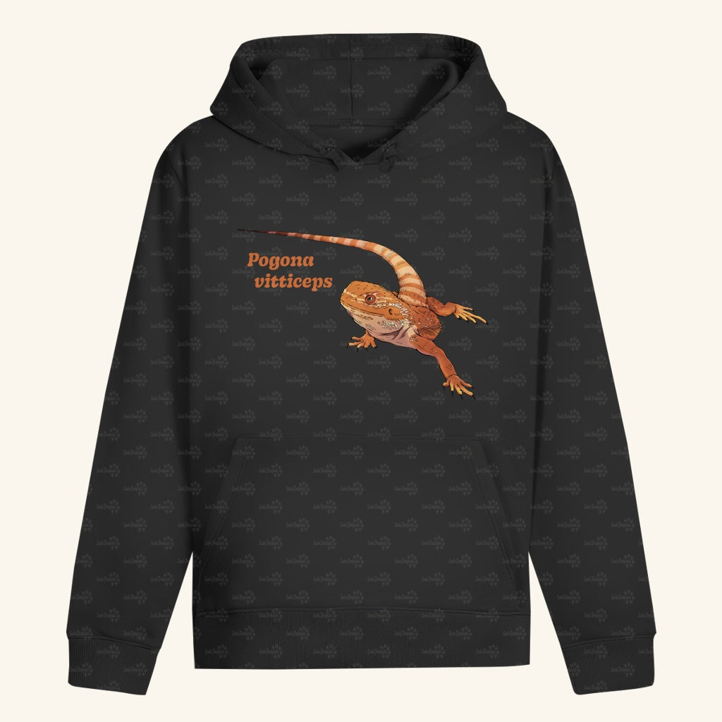 Unisex Bio Hoodie mit Bauchtasche | Bartagame  Pogona vitticeps