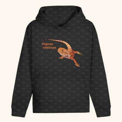 Unisex Bio Hoodie mit Bauchtasche | Bartagame  Pogona vitticeps