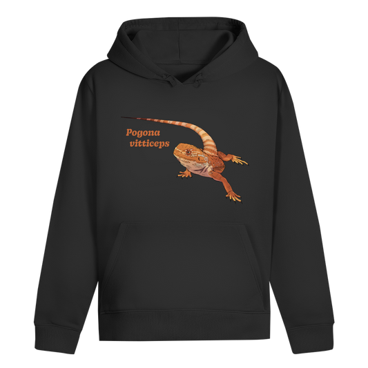 Unisex Bio Hoodie mit Bauchtasche | Bartagame  Pogona vitticeps