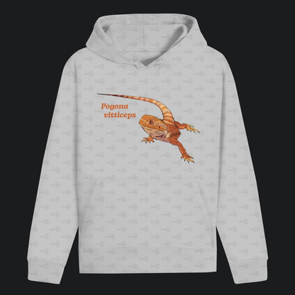 Unisex Bio Hoodie mit Bauchtasche | Bartagame  Pogona vitticeps