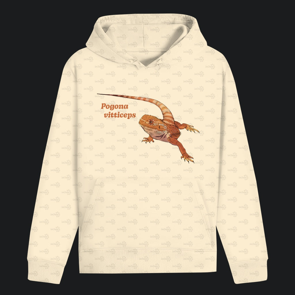 Unisex Bio Hoodie mit Bauchtasche | Bartagame  Pogona vitticeps