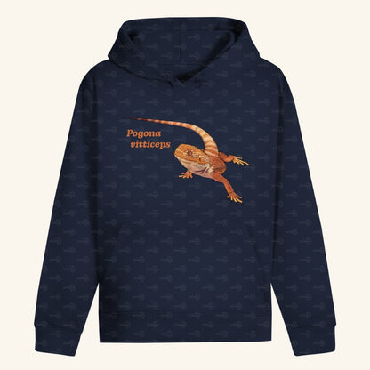 Unisex Bio Hoodie mit Bauchtasche | Bartagame  Pogona vitticeps