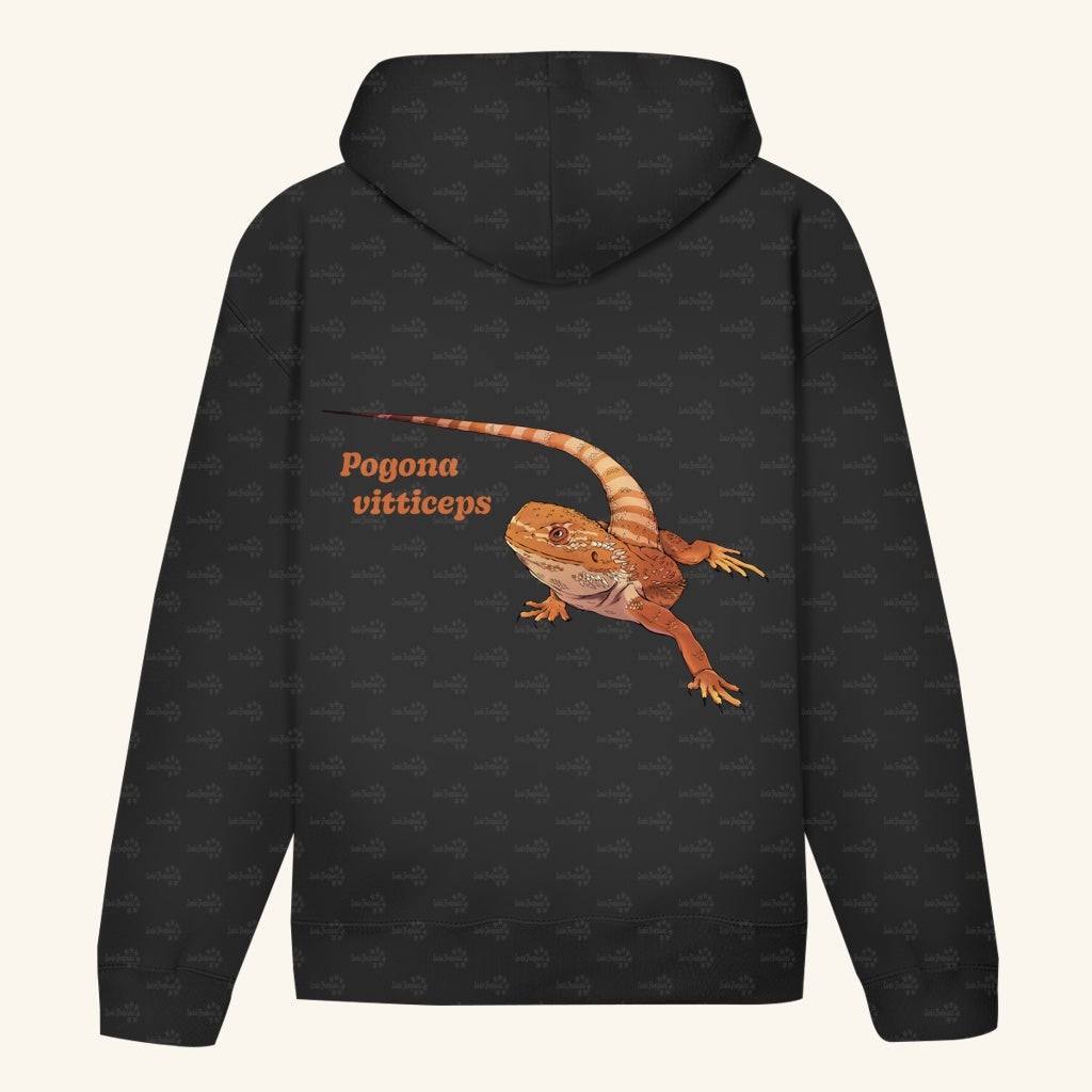 Unisex Bio Hoodie mit Bauchtasche | Bartagame  Pogona vitticeps