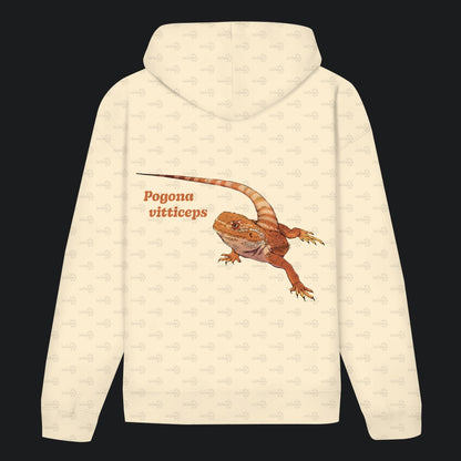 Unisex Bio Hoodie mit Bauchtasche | Bartagame  Pogona vitticeps