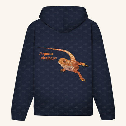 Unisex Bio Hoodie mit Bauchtasche | Bartagame  Pogona vitticeps