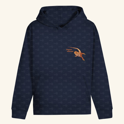 Unisex Bio Hoodie mit Bauchtasche | Bartagame  Pogona vitticeps